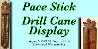 Maple Leaf Pace Stick and Drill Cane display, wall display, Solid hardwood, Handmade, handcarved